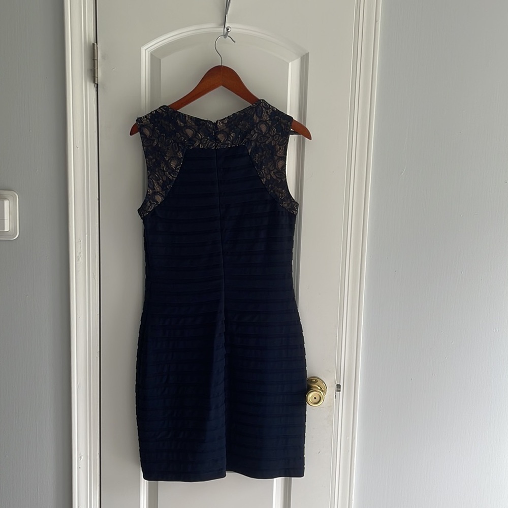 Adrianna Papallo women’s short sleeve navy dress - Picture 2 of 7
